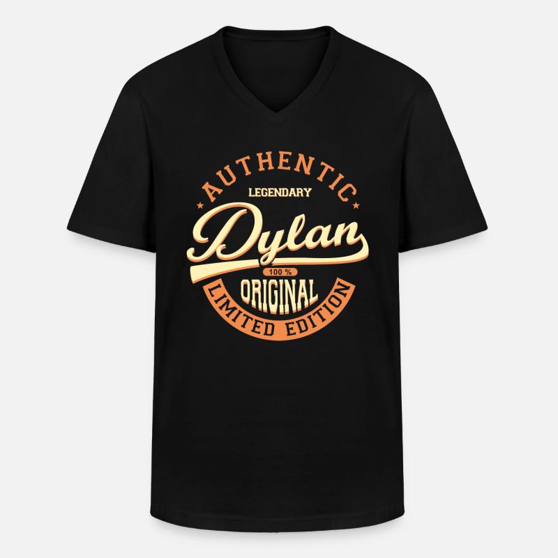 DYlAN Custom Tshirt Dylan Gift - Men's V-Neck T-Shirt - black