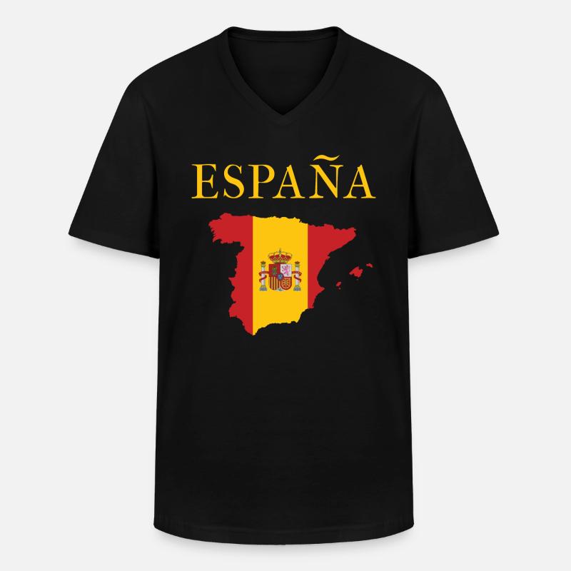 Spanien Urlaub Spanier - Männer-T-Shirt mit V-Ausschnitt - Schwarz