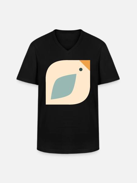 Oiseau doux - T-shirt col V Homme - noir
