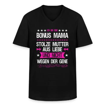 Bonus Mom Mom Stepmother Adoptive Mom Love - Men's V-Neck T-Shirt - black - Front - AI Model Male 178 dark (178cm)