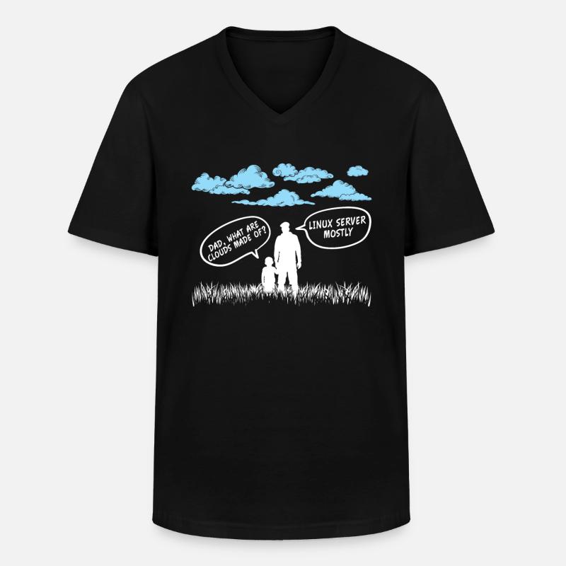 Cloud Linux Server Coder - Men's V-Neck T-Shirt - black