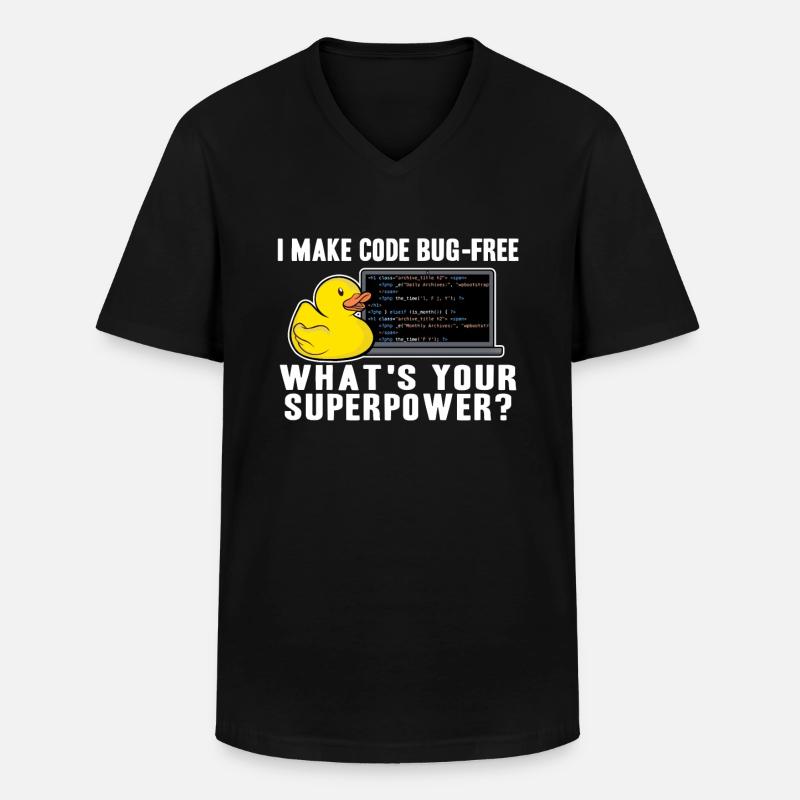 Programmierer Ente Programmieren Debugging Lustig - Männer-T-Shirt mit V-Ausschnitt - Schwarz