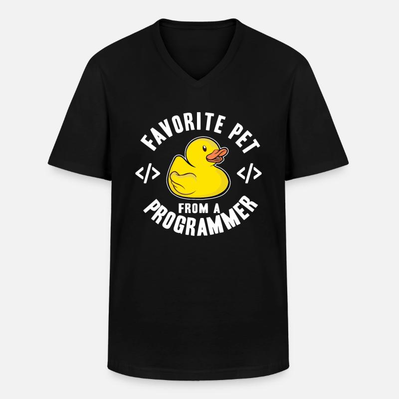 Programmeurs Canard Programmation Debugging Drôle - T-shirt col V Homme - noir