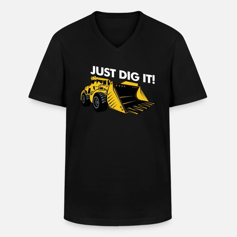 Radlader Straßenbauer Bauarbeiter Bulldozer - Männer-T-Shirt mit V-Ausschnitt - Schwarz