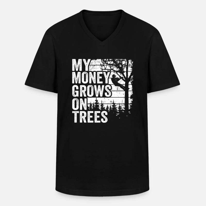 Baumpfleger Baumkletterer Geschenk Holzfäller - Männer-T-Shirt mit V-Ausschnitt - Schwarz