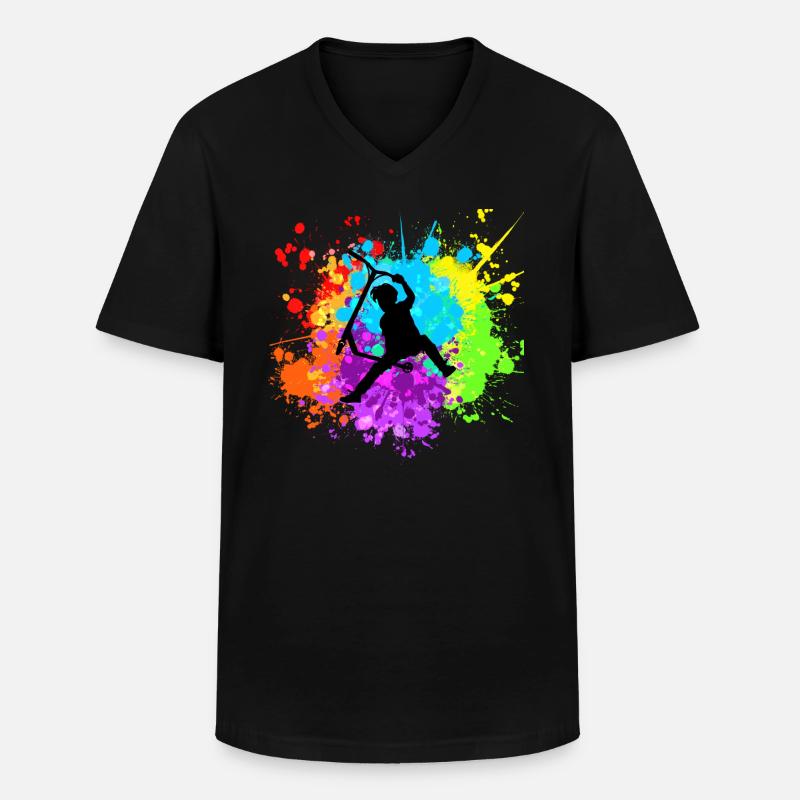 Freestyle-Roller - Männer-T-Shirt mit V-Ausschnitt - Schwarz