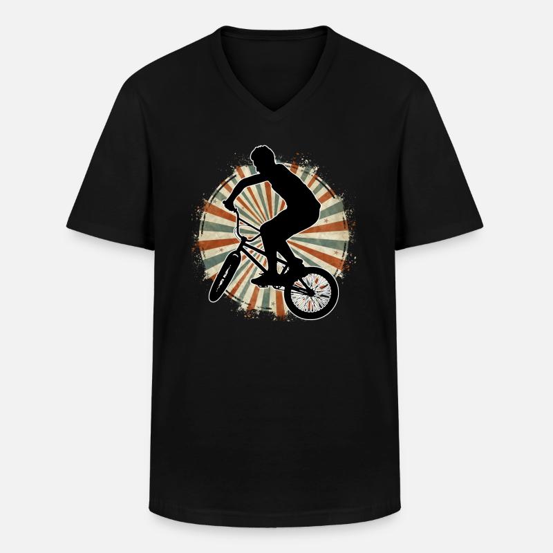 Bmx - Männer-T-Shirt mit V-Ausschnitt - Schwarz
