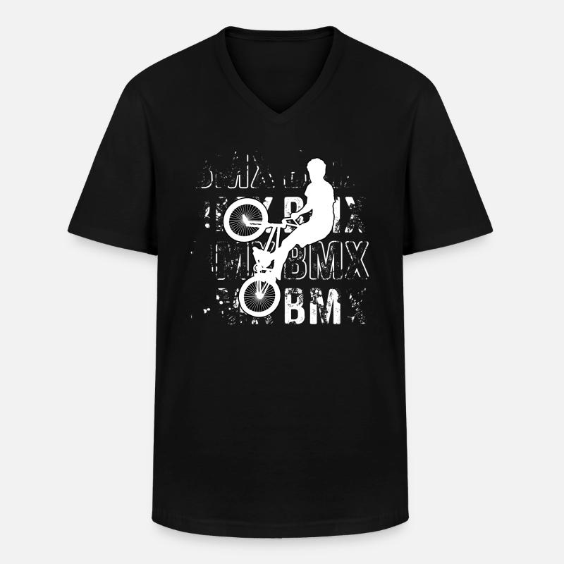 BMX - Männer-T-Shirt mit V-Ausschnitt - Schwarz