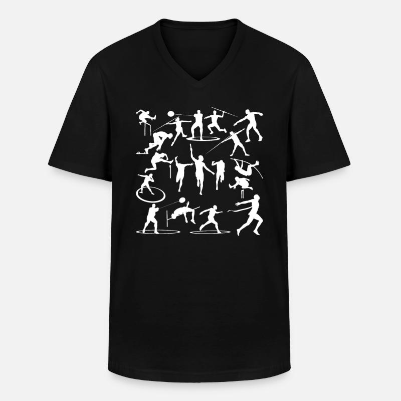 Leichtathletik Geschenk - Männer-T-Shirt mit V-Ausschnitt - Schwarz