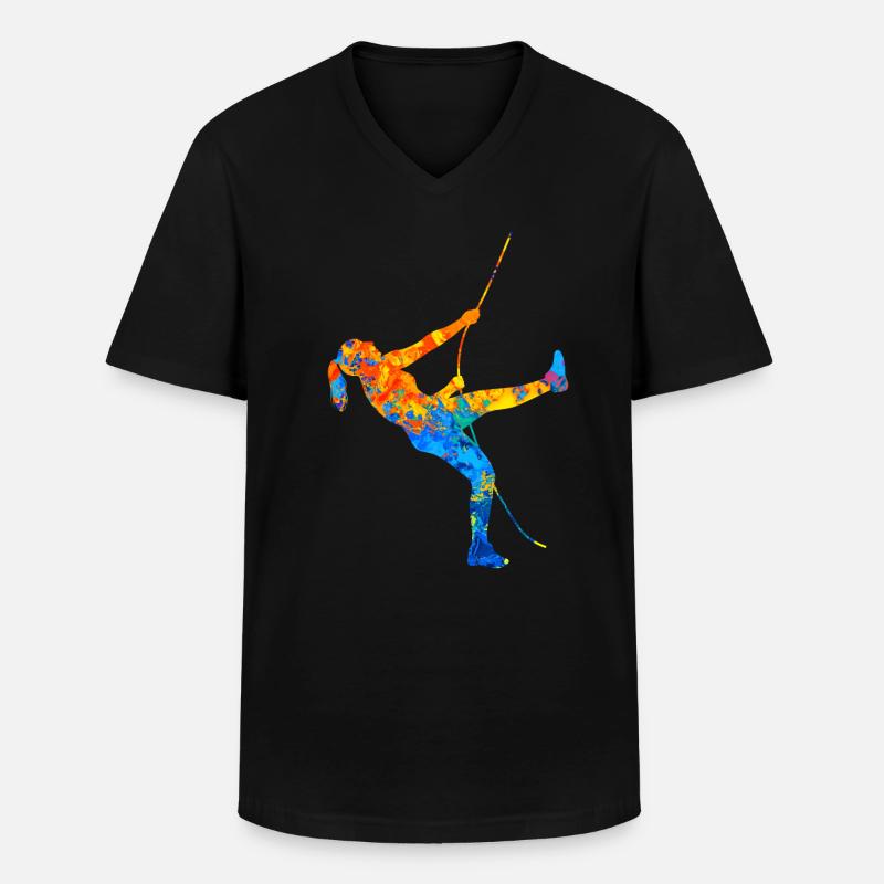Bouldern Klettern Kletterer Boulderer Kletter - Männer-T-Shirt mit V-Ausschnitt - Schwarz