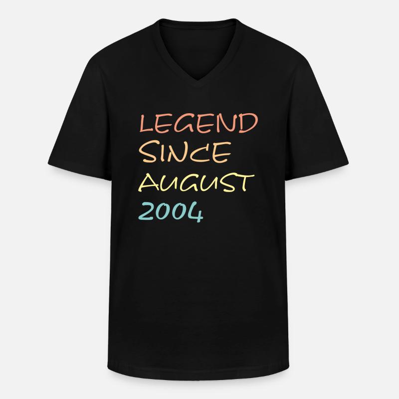 Legend Since August 2004 - Männer-T-Shirt mit V-Ausschnitt - Schwarz