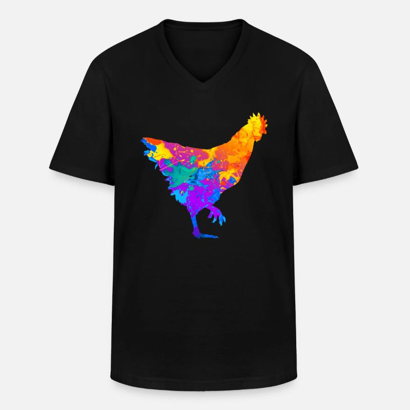Huhn Hühner Hühnerhalter Hühnerzüchter - Männer-T-Shirt mit V-Ausschnitt - Schwarz
