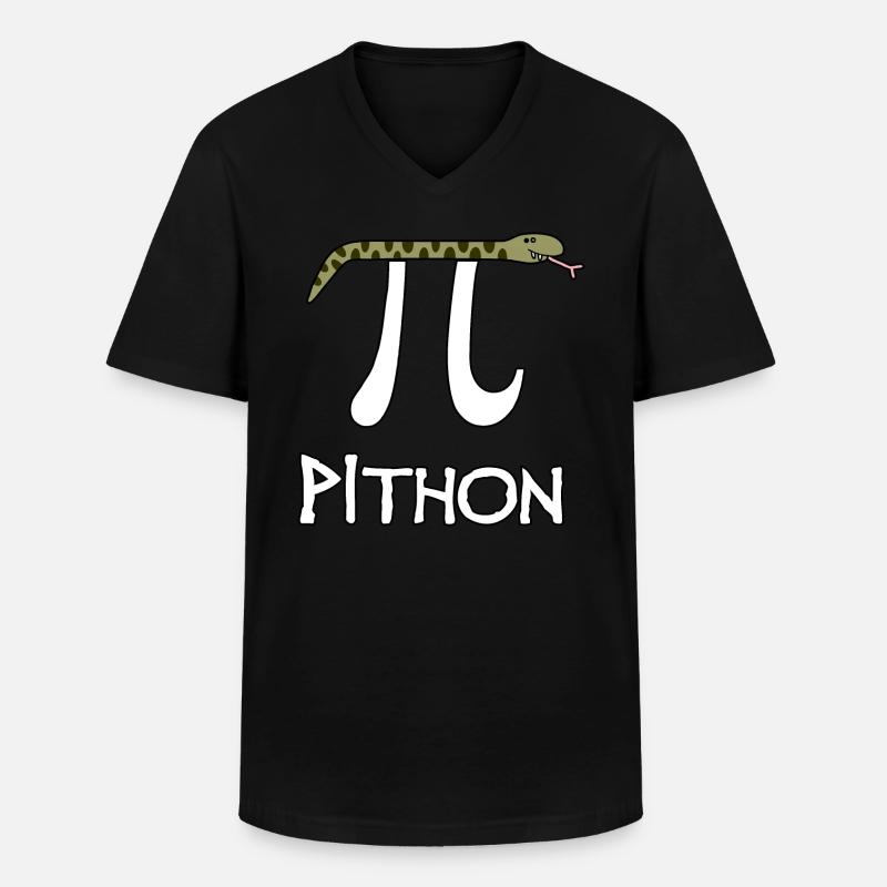 Pithon - Männer-T-Shirt mit V-Ausschnitt - Schwarz