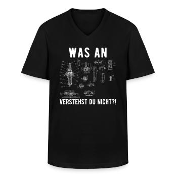 Ingénieur mécanicien Ingénieur mécanicien - T-shirt col V Homme - noir - Devant - AI Model Male 178 dark (178cm)