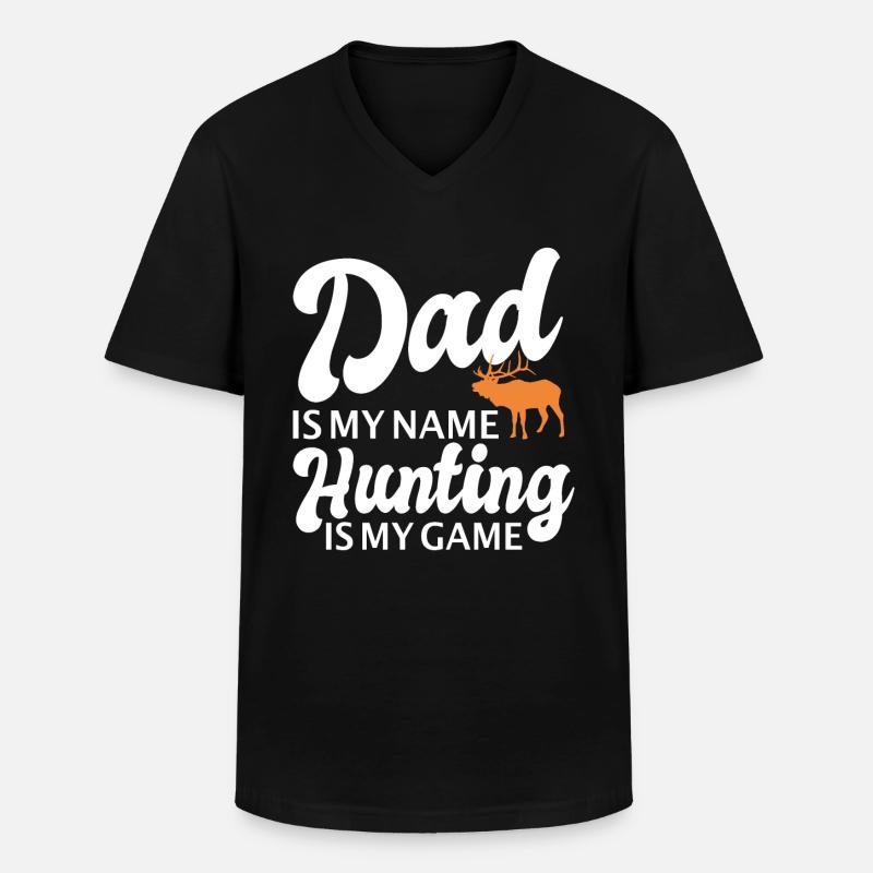 Jäger Jagt.Hirsch Geschenkidee - Männer-T-Shirt mit V-Ausschnitt - Schwarz