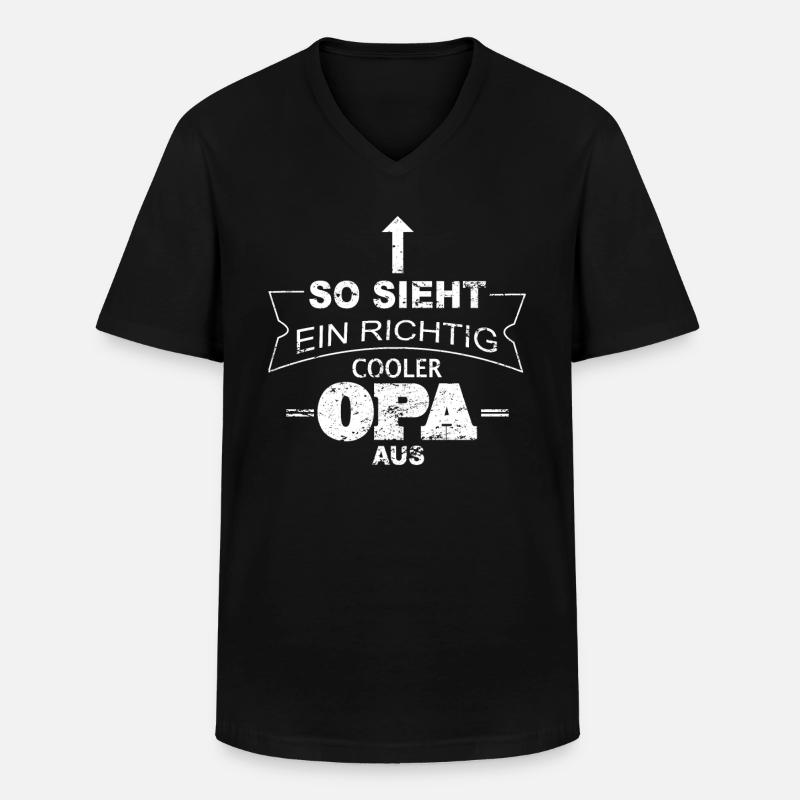 Opa Großeltern Geschenkidee Spruch - Männer-T-Shirt mit V-Ausschnitt - Schwarz