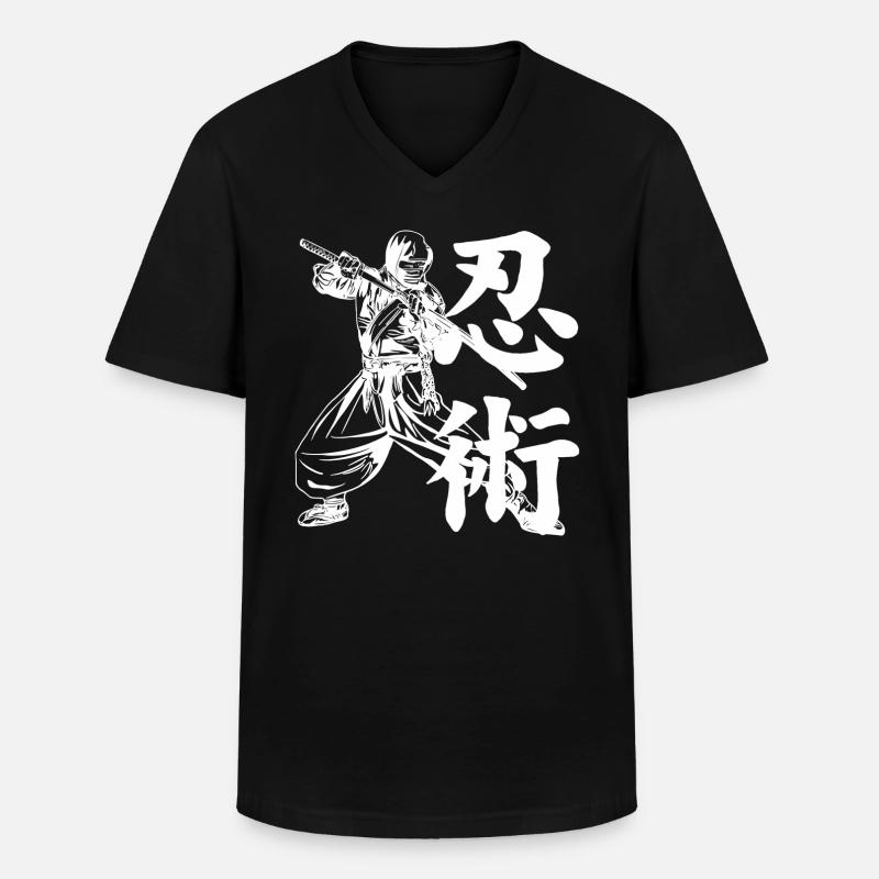 Ninjutsu - Männer-T-Shirt mit V-Ausschnitt - Schwarz