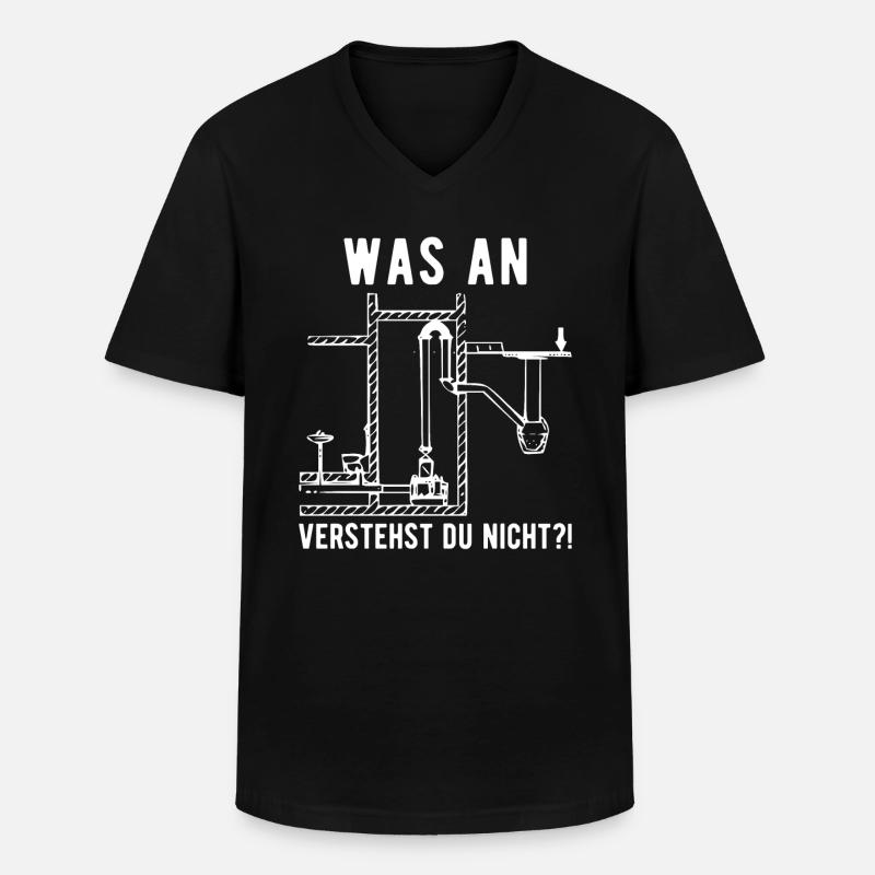 Anlagenmechaniker Klempner SHK Techniker - Männer-T-Shirt mit V-Ausschnitt - Schwarz