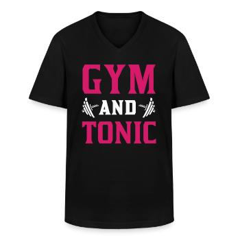 GYM Sport Fitness Training Workout lustiger Spruch - Männer-T-Shirt mit V-Ausschnitt - Schwarz - Vorne - AI Model Male 178 dark (178cm)
