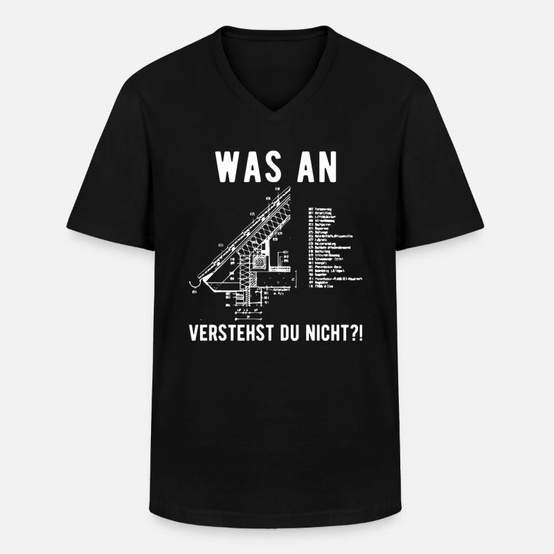 Dachdecker Dachdeckermeister Spengler - Männer-T-Shirt mit V-Ausschnitt - Schwarz