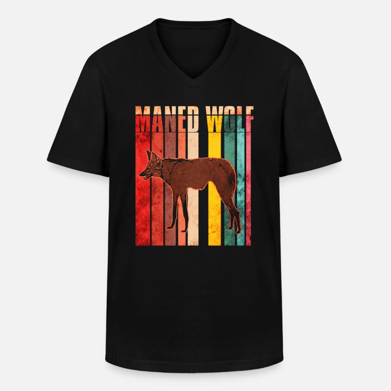 Mähnenwolf - Männer-T-Shirt mit V-Ausschnitt - Schwarz