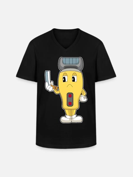 Rasoir Coiffeur Rasoir - T-shirt col V Homme - noir