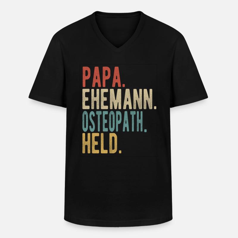 Osteopath Papa Ehemann Held - Männer-T-Shirt mit V-Ausschnitt - Schwarz