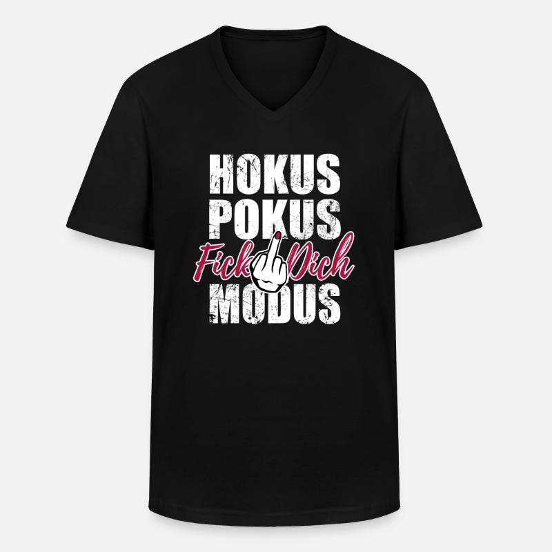 Hokus Pokus Fick dich Modus - Männer-T-Shirt mit V-Ausschnitt - Schwarz