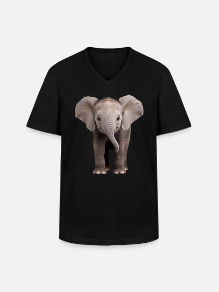 Baby Elephant Elefant - Men's V-Neck T-Shirt - black