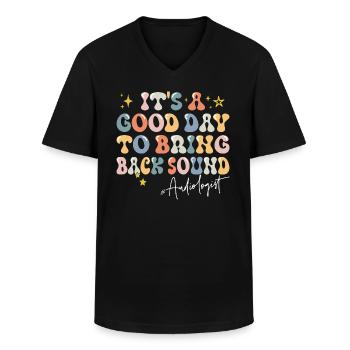 Ein guter Tag Motivation Audiologe - Männer-T-Shirt mit V-Ausschnitt - Schwarz - Vorne - AI Model Male 178 dark (178cm)