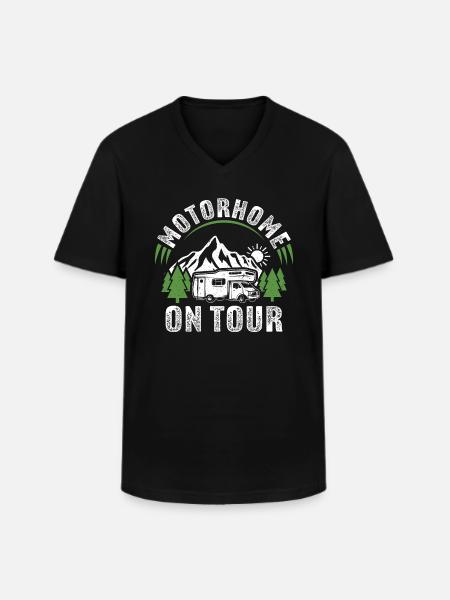 Motorhome on Tour - Men's V-Neck T-Shirt - black