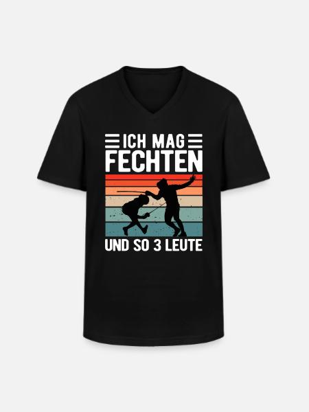 Fechten Lustiger Fechter Spruch - Männer-T-Shirt mit V-Ausschnitt - Schwarz