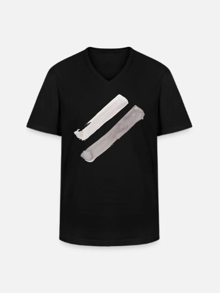 stripe - Men's V-Neck T-Shirt - black