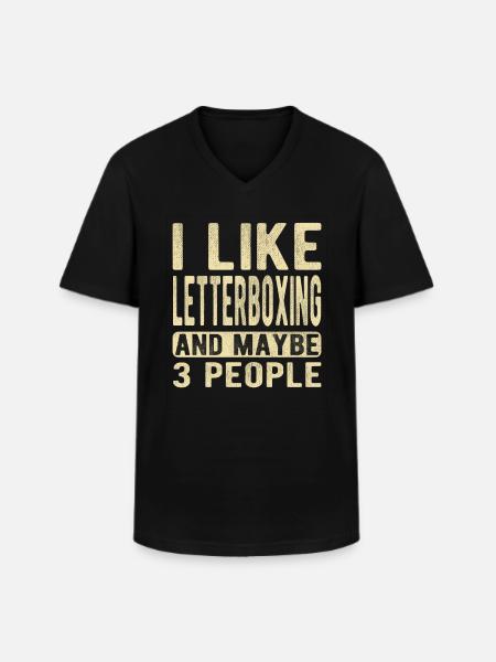 Dicton de Letterboxing - T-shirt col V Homme - noir