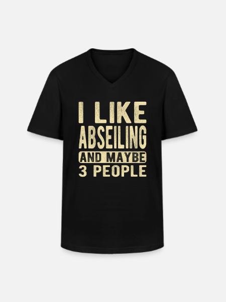 Abseilen Spruch - Männer-T-Shirt mit V-Ausschnitt - Schwarz