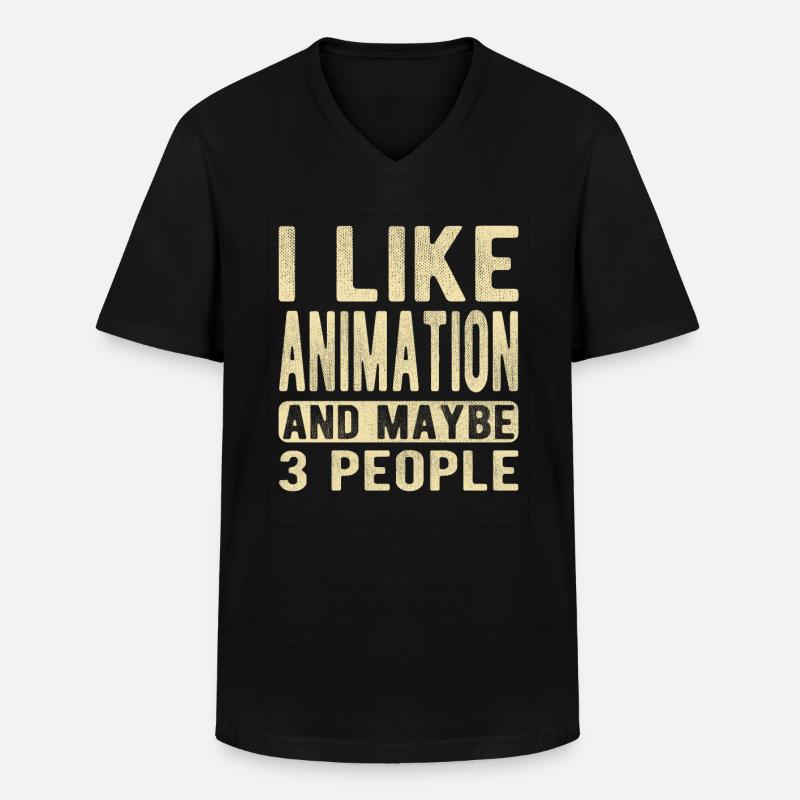 Animation Spruch - Männer-T-Shirt mit V-Ausschnitt - Schwarz