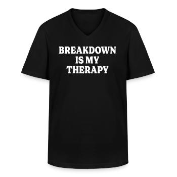 Musician Therapy Music Metalcore Breakdown - Men's V-Neck T-Shirt - black - Front - AI Model Male 178 dark (178cm)