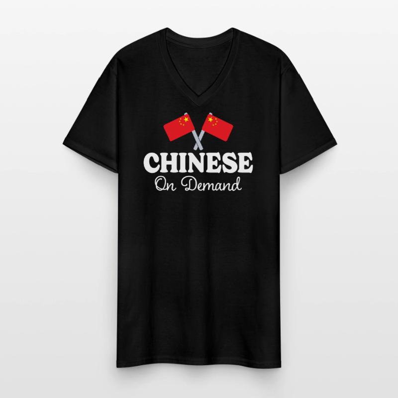 Chinese on request Chinese interpreter Men's V-Neck T-Shirt