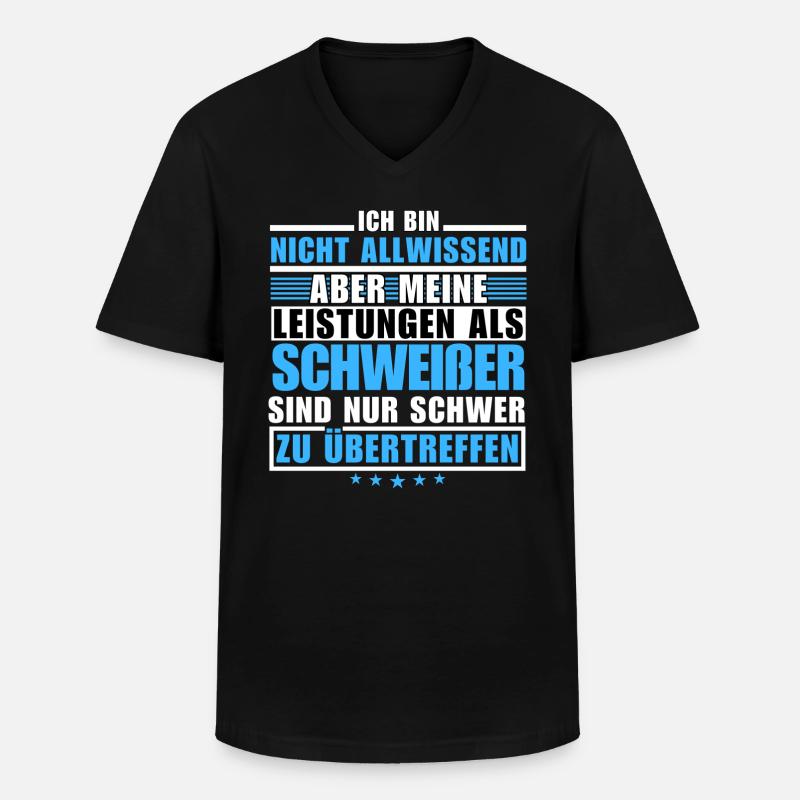 Unübertroffene Leistung als Schweißer - Männer-T-Shirt mit V-Ausschnitt - Schwarz