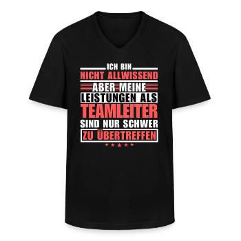 Unübertroffene Leistung als Teamleiter - Männer-T-Shirt mit V-Ausschnitt - Schwarz - Vorne - AI Model Male 178 dark (178cm)