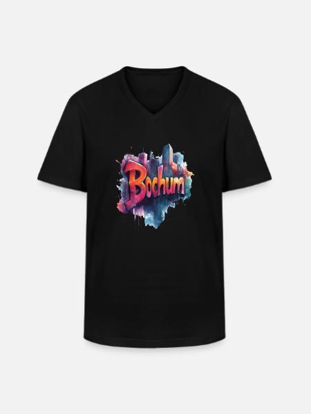 Bochum - Männer-T-Shirt mit V-Ausschnitt - Schwarz