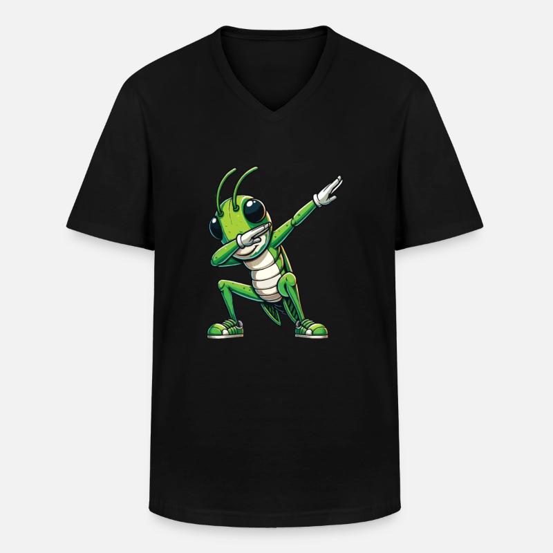 Dabender Grashüpfer Lustiges Cartoon-Design - Männer-T-Shirt mit V-Ausschnitt - Schwarz