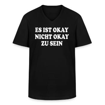 es ist okay nicht okay zu sein - Männer-T-Shirt mit V-Ausschnitt - Schwarz - Vorne - AI Model Male 178 dark (178cm)