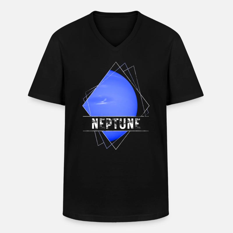 Neptun Planet - Männer-T-Shirt mit V-Ausschnitt - Schwarz