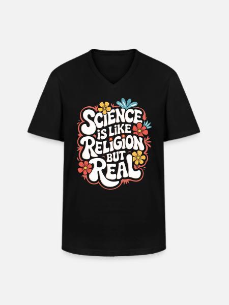 Atheism, Atheist, Anti-Religion, Agnostic - Men's V-Neck T-Shirt - black