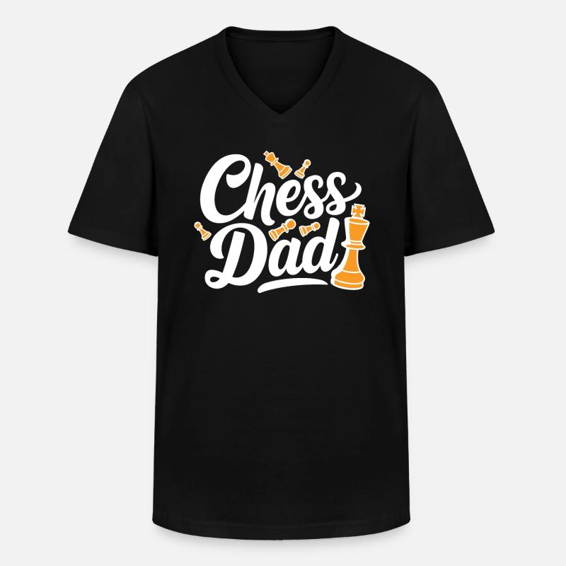 Chess Dad Schach Spruch Zitat - Männer-T-Shirt mit V-Ausschnitt - Schwarz