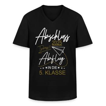 Abschluss 2025 Grundschule - Männer-T-Shirt mit V-Ausschnitt - Schwarz - Vorne - AI Model Male 178 dark (178cm)
