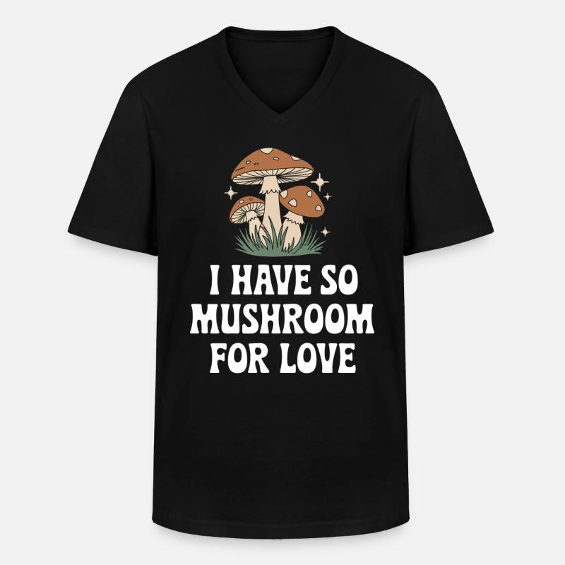 Champignons Champignons Champignon Champignon - T-shirt col V Homme - noir