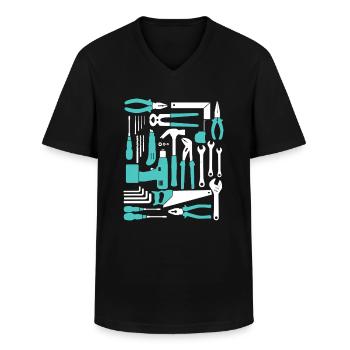 Schrauber Bastler Handwerker Heimwerker Werkzeug - Männer-T-Shirt mit V-Ausschnitt - Schwarz - Vorne - AI Model Male 178 dark (178cm)