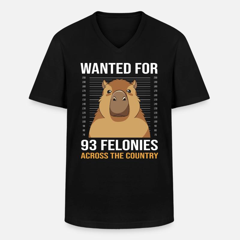 Capybara Capibara - Männer-T-Shirt mit V-Ausschnitt - Schwarz